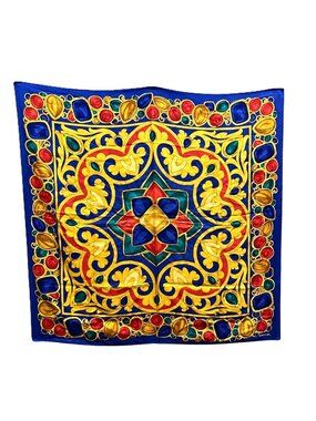 Chanel Scarf Silk Scarves Blue